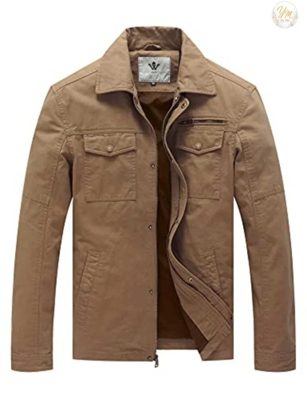Men's Cotton Military Lapel Jacket Utility Workwear Coat Size Regular Big Tall